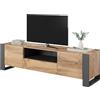 Dmora Mobile Porta tv Frassino 42x150.5x60h cm Beige un Ripiano 3 Vani, 3 Ante