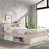 Dmora Francese Fariola, Sommier per Camera da Letto, Giroletto per Stanza, Struttura Porta Materasso, 150x219 h95 cm, Bianco e Rovere