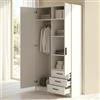 Dmora - Guardaroba 2 ante Mare, Mobile camera da letto, Cabina armadio portabiti, Armadio appendiabiti, 99x50 h200 cm, Bianco
