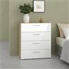 Dmora - Cassettiera Nina, Settimino Multiuso, Comò Camera da Letto, Mobile con cassetti, 70x40 h82 cm, Quercia e Bianco Lucido