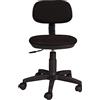 Dmora Sedia da ufficio su ruote, Poltrona elevabile, Sedia in tessuto imbottito, cm 58x53h77/87, colore Nero