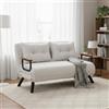 Dmora Divano Letto 2 Posti Merak 133x78 cm Bianco Contenitore Reclinabile, Braccioli