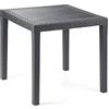 Dmora - Tavolo da esterno Agrigento, Tavolo quadrato da giardino, Tavolino fisso effetto rattan, 100% Made in Italy, 79x79h72 cm, Antracite