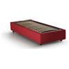 Dmora Letto Singolo Laura, Letto Contenitore con Rivestimento in Tessuto, 100% Made in Italy, Apertura Frontale, Adatto per Materasso Cm 90x200, Rosso