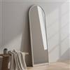 Dmora - Specchio Zaniah, Specchiera, Articolo d'arredo a muro, Decorazione con specchio, 50x2h160 cm, Bianco