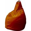 Talamo Italia Pouf Abdog, Poltrona Multiuso, Poltroncina Sacco, Pouf poggiapiedi, Made in Italy, 90x90 h120 cm, Arancione