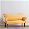 Dmora - Divano Letto 2 posti Aquilonis, Sofà trasformabile, Divanetto per Ospiti, Poltrona Letto, 140x65 h70 cm, Giallo