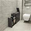 Dmora - Mobile sottolavabo Galene, Mobiletto da bagno, Contenitore porta lavabo, Armadio per lavandino, 20x60h55 cm, Antracite