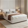 Talamo Italia - Letto matrimoniale Veronica, Letto contenitore con rivestimento in ecopelle, 100% Made in Italy, Apertura frontale, adatto per materasso Cm 160x190, Bianco