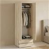 Dmora - Guardaroba 2 ante Kilkenny, Mobile camera da letto, Cabina armadio portabiti, Armadio appendiabiti, 74x52 h214 cm, Rovere