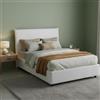 Talamo Italia Letto contenitore Una piazza e mezza Anna, Made in Italy, Letto con rivestimento in tessuto, Apertura frontale, adatto per materasso cm 120x190, Bianco