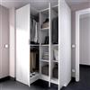 Dmora - Guardaroba Meru, Mobile angolare per camera da letto, Armadio appendiabiti ad angolo a 3 ante battenti, 133x91h184 cm, Bianco