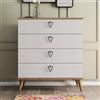 Dmora - Cassettiera Sualocin, Settimino Multiuso, Comò Camera da Letto, Mobile con cassetti, 80x45 h91 cm, Quercia e Bianco