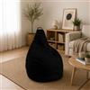Talamo Italia Pouf Abner, Poltrona Multiuso, Poltroncina Sacco, Pouf poggiapiedi, Made in Italy, 90x90 h120 cm, Nero