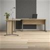 Dmora - Scrivania Cezannine, Scrittoio Multiuso, Tavolo per Ufficio Porta PC, Piano di Lavoro, 230x200 h75 cm, Grigio e Quercia
