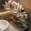 Dmora Mensola Bekka 15x42x19h cm oro un Ripiano Portata Ripiani 2, Colore Struttura Marrone