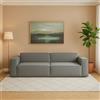 Talamo Italia - Divano fisso 3 posti Simona, Divano componibile lineare, Sofà moderno da soggiorno in tessuto, 100% Made in Italy, Cm 260x95h70, Grigio