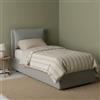 Talamo Italia - Letto singolo Carla, Letto contenitore con rivestimento in tessuto, 100% Made in Italy, Apertura frontale, adatto per materasso Cm 90x200, Grigio