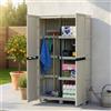 Dmora Armadio da Esterno Liegi 39x100x172h cm Grigio Chiaro 3 Ripiani Apertura Battente, Mobile da Giardino 2 Ante Made in Italy