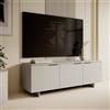 Dmora Mobile Porta tv Matenano 41.5x150x55h cm Beige un Ripiano 3 Vani, 3 Ante