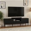 Dmora - Mobile porta TV Heloise, Credenza da soggiorno, Armadio basso per TV, Base parete attrezzata, 177x40 h57 cm, Nero