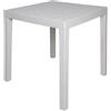 Dmora - Tavolo da esterno Vicenza, Ripiano quadrato da giardino, Tavolino fisso indoor e outdoor, 100% Made in Italy, 100% Made in Italy, 78x78h72 cm, Bianco