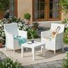 Dmora set Salotto da Esterno Civitellaa Bianco 2 Posti un Tavolino, Salottino Outdoor Made in Italy