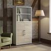 Dmora - Credenza Louna, Buffet da Soggiorno, Madia da Salotto, Dispensa da Cucina, 89x40 h186 cm, Bianco e Quercia