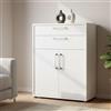 Dmora - Credenza Jemima, Buffet da Soggiorno, Madia da Salotto, Dispensa da Cucina, 89x40 h113 cm, Bianco