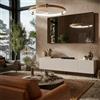 Dmora Mobile Porta tv Priocca 42x200x52h cm Beige 4 Ripiani 8 Vani, 4 Ante