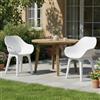 Dmora Sedia da Esterno Fivizzan Bianco 2 Sedie Braccioli, Peso Supportato 120 kg Made in Italy