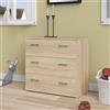 Dmora - Cassettiera Addie, Settimino Multiuso, Comò Camera da Letto, Mobile con cassetti, 74x36 h70 cm, Quercia