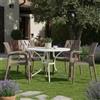 Dmora Sedia da Esterno Villalago Beige 4 Sedie Impilabile, Braccioli Made in Italy