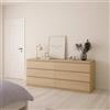 Dmora - Credenza Victoire, Buffet da soggiorno, Madia da salotto, Dispensa da cucina, 154x50 h68 cm, Rovere