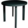 Dmora - Tavolo da Esterno Firenze, Tavolo Rotondo, Tavolo da Giardino Multiuso, 100% Made in Italy, Cm 90x90h72, Verde