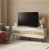 Dmora Mobile Porta tv Novoli 40x143.5x61.5h cm Beige un Ripiano 3 Vani, 3 Ante