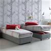 Dmora Talamo Italia - Letto singolo Caterina, Letto contenitore con rivestimento in tessuto, 100% Made in Italy, Apertura frontale, adatto per materasso Cm 80x200, Grigio