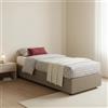 Dmora Letto Singolo Lucia, Letto Contenitore con Rivestimento in Ecopelle, 100% Made in Italy, Apertura Frontale, Adatto per Materasso Cm 90x200, Tortora