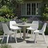 Dmora Sedia da Esterno Barletta Bianco 4 Sedie Peso Supportato 120 kg, Colore Seduta Bianco Made in Italy
