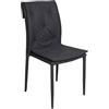 Dmora Sedia Moderna in Ecopelle, per Sala da Pranzo, Cucina o Salotto, 44x44h91, Seduta h cm 53, Colore Grigio