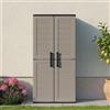 Dmora Armadio da Esterno Clavier 37x68x163h cm Grigio 3 Ripiani 2 Ante, Mobile da Giardino 4 Vani Made in Italy