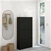 Dmora - Scarpiera Apolline, Mobile portascarpe, Armadio da ingresso multiuso, Mobiletto per calzature, 70x24 h140 cm, Nero