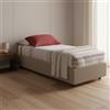 Dmora Letto Singolo Irene, Letto Contenitore con Rivestimento in Ecopelle, 100% Made in Italy, Apertura Frontale, Adatto per Materasso Cm 80x200, Tortora