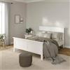 Dmora - Rete letto piazza e mezza Hermine, Base per letto, Rete a doghe, Doghe per struttura letto, 213x172 h110 cm, Bianco