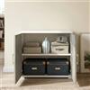 Dmora - Armadio Multiuso Bucaneve, Mobile lineare a 2 Ante battenti con ripiano, Mobile da Ingresso, Scarpiera Moderna, 100% Made in Italy, 90x45h66 cm, Cemento e Bianco