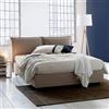 Talamo Italia - Letto matrimoniale Deborah, Letto contenitore con rivestimento in tessuto, 100% Made in Italy, Apertura frontale, adatto per materasso Cm 160x190, Tortora
