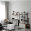 Dmora Pouf-Contenitore in Ecopelle, Colore Bianco, cm 45 x 47 x 45, 45x45h47