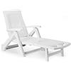 Dmora Lettino Prendisole Livorno, Sdraio da Giardino Regolabile con Ruote, Lettino da Esterno, 100% Made in Italy, Cm 195x72h101, Bianco