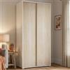 Dmora Guardaroba 2 Ante Dalia 45x195h cm Marrone 4 Ripiani Apertura Scorrevole, Armadio Camera da Letto 2 Ante Made in Italy