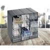 Dmora - Armadio Multiuso 2 Ante Lens, Armadietto Porta minuteria, Mobile per contenitori portautensili, 100% Made in Italy, Antracite, 19x14h23 cm